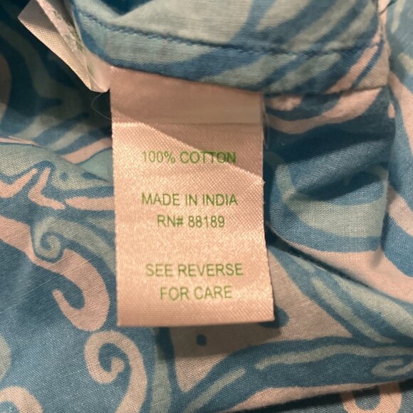 Lilly Pulitzer Captiva Tunic Top SZ Small Blue What A Racquet Button Up Blouse - Picture 7 of 11